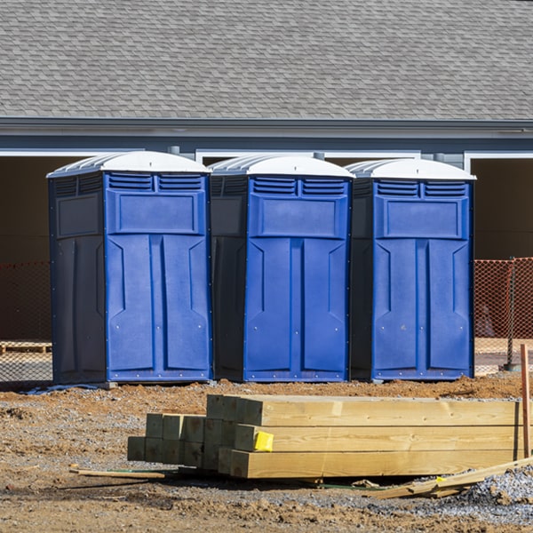 how often are the portable toilets cleaned and serviced during a rental period in Hufsmith